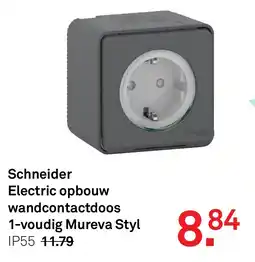 Karwei Schneider Electric opbouw wandcontactdoos 1 voudig Mureva Styl aanbieding