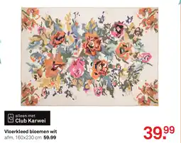 Karwei Vloerkleed bloemen wit aanbieding