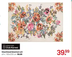 Karwei Vloerkleed bloemen wit aanbieding