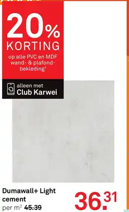 Karwei Dumawall+ Light cement aanbieding