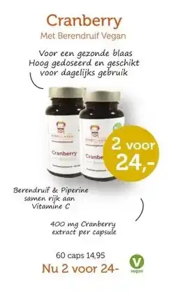 De Rode Pilaren Cranberry aanbieding