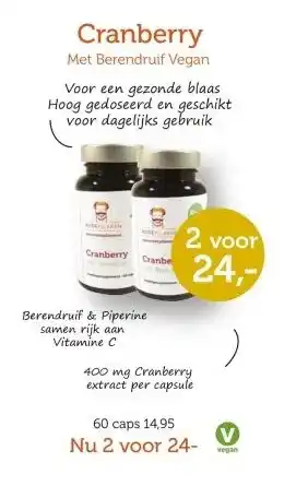 De Rode Pilaren Cranberry aanbieding