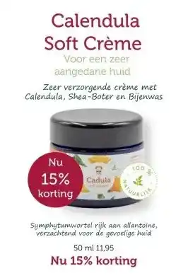 De Rode Pilaren Calendula Soft Crème aanbieding