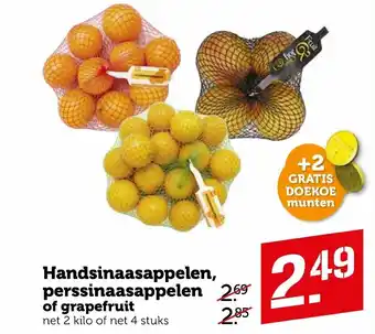 Coop Handsinaasappelen, perssinaappelen of grapefruit aanbieding