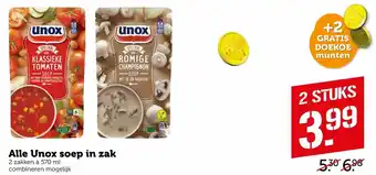 Coop Unox Soep in zak 2*570ml aanbieding