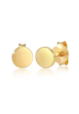 Douglas Elli Dames Stud Stud oorbellen Cirkel Basic Geo Rond Mat in 925 Sterling Zilver Verguld aanbieding