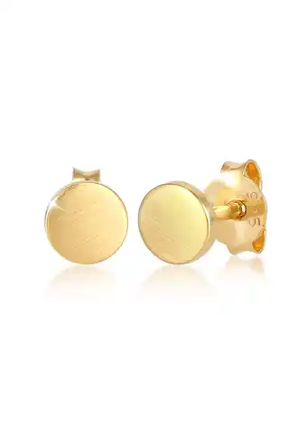 Douglas Elli Dames Stud Stud oorbellen Cirkel Basic Geo Rond Mat in 925 Sterling Zilver Verguld aanbieding