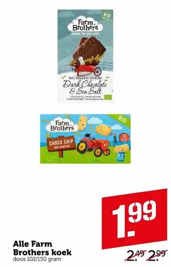 Coop Farm Brothers cookie 102/150g aanbieding