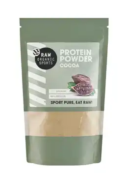 De Online Drogist Raw Organic Sports Protein Powder Cocoa 250GR aanbieding