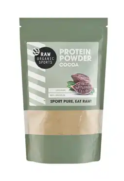 De Online Drogist Raw Organic Sports Protein Powder Cocoa 250GR aanbieding
