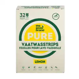 De Online Drogist The Good Brand Vaatwasstrips Lemon 32ST aanbieding