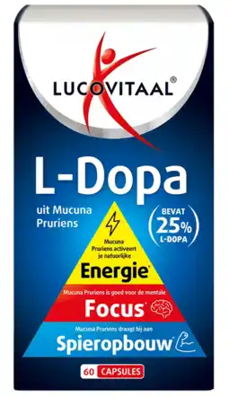 De Online Drogist Lucovitaal L-Dopa Muvana Pruriens Capsules 60CP aanbieding