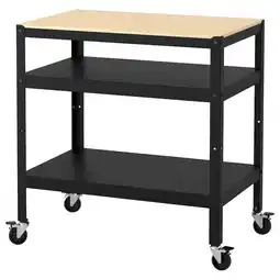 IKEA Bror Roltafel, zwart/grenen triplex, 85x55 cm aanbieding