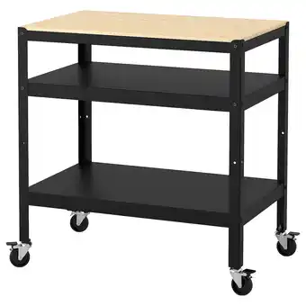 IKEA Bror Roltafel, zwart/grenen triplex, 85x55 cm aanbieding