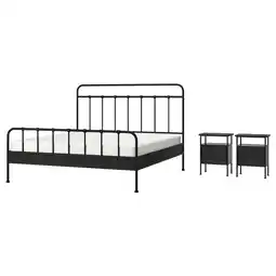IKEA StjÄrnÖ / grÅfjÄllet Slaapkamermeubels, set van drie, antraciet, 180x200 cm aanbieding