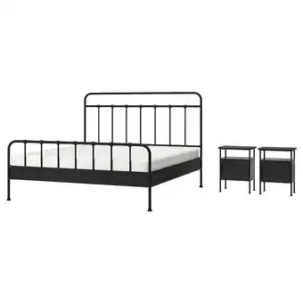 IKEA StjÄrnÖ / grÅfjÄllet Slaapkamermeubels, set van drie, antraciet, 180x200 cm aanbieding