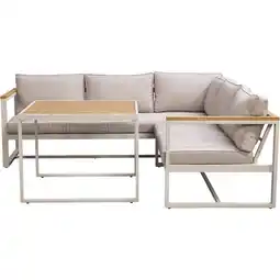 Leen Bakker Loungehoekset Sevilla - zand - 65x138x79 cm - Leen Bakker aanbieding