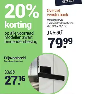 Inter Chalet Overzet Vensterbank aanbieding