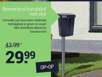 Inter Chalet Brievenbus Kunststof Met Slot aanbieding