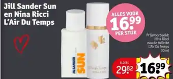 Kruidvat Jill Sander Sun en Nina Ricci L'Air Du Temps aanbieding