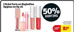 Kruidvat L'Oréal Paris en Maybelline lipgloss en lip oil aanbieding