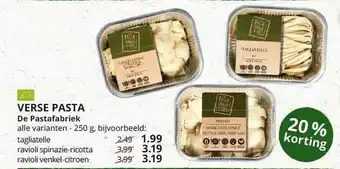 Natuurwinkel Verse Pasta De Pastafabriek aanbieding