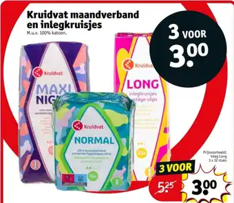 Kruidvat Kruidvat maandverband en inlegkruisjes aanbieding