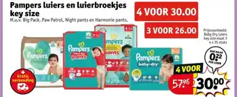 Kruidvat Pampers luiers en luierbroekjes key size aanbieding