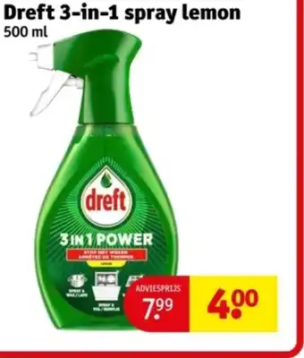 Kruidvat Dreft 3 in 1 spray lemon aanbieding