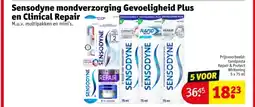 Kruidvat Sensodyne mondverzorging Gevoeligheid Plus en Clinical Repair aanbieding