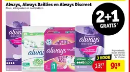 Kruidvat Always, Always Daillies en Always Discreet aanbieding
