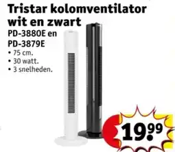 Kruidvat Tristar kolomventilator wit en zwart aanbieding
