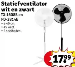 Kruidvat Statiefventilator wit en zwart aanbieding