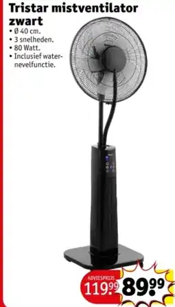 Kruidvat Tristar mistventilator zwart aanbieding