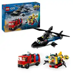Intertoys LEGO CITY helikopter, brandweerauto en onderzeeër remix 60462 aanbieding