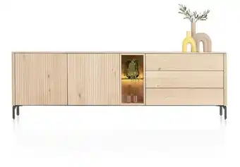 Xooon Trenton, Dressoir 240 Cm - 2-Deuren + 3-Laden + 2-Niches - Natural aanbieding