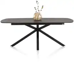 Xooon Montello, Eetkamertafel 200 X 100 Cm - Centrale Poot - Keramiek Blad - Zwart aanbieding