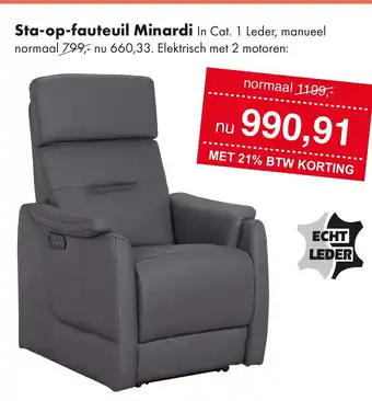 Woonsquare Sta-op-fauteuil Minardi aanbieding