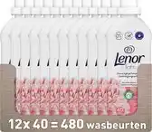 Bol.com 12x Lenor Wasverzachter Zijdebloesem & Pioenroos 40 Wasbeurten 840 ml aanbieding