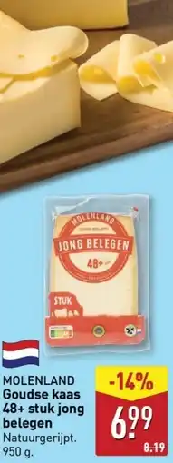 ALDI Molenland goudse kaas 48+ stuk jong belegen aanbieding