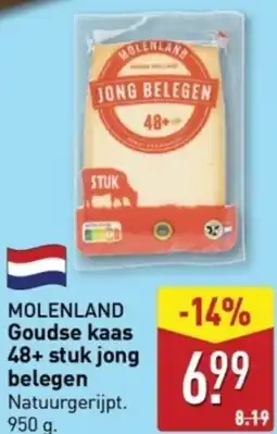 ALDI Molenland goudse kaas 48+ stuk jong belegen aanbieding