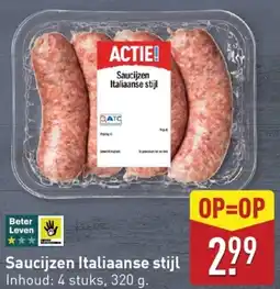 ALDI Saucijzen Italiaanse stijl aanbieding