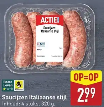 ALDI Saucijzen Italiaanse stijl aanbieding