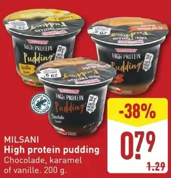 ALDI High protein pudding Chocolade, karamel of vanille. 200 g. aanbieding