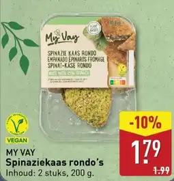 ALDI Spinaziekaas rondo's aanbieding