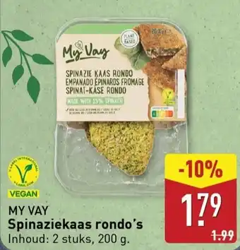 ALDI Spinaziekaas rondo's aanbieding