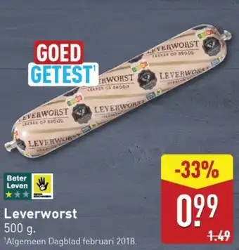 ALDI Leverworst aanbieding