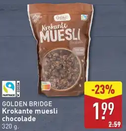 ALDI Golden bridge krokante muesli chocolade aanbieding