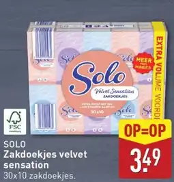 ALDI Zakdoekjes velvet sensation aanbieding