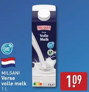 ALDI Milsani verse volle melk aanbieding